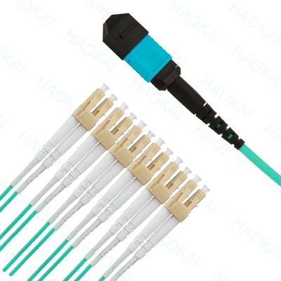 컴팩트 MPO / MTP 광섬유 패치 코드 OM3 광섬유 패치 케이블