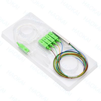 FTTx 시스템 SC UPC 광섬유 PLC 스플리터 1x2 미니 스틸 튜브
