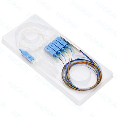 FTTx 시스템 SC UPC 광섬유 PLC 스플리터 1x2 미니 스틸 튜브