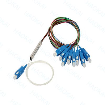 FTTH 미니 스틸 튜브 광섬유 스플리터 1x16 SC UPC 커넥터와 함께 PLC 스플리터