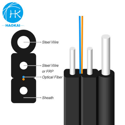 FTTH 드롭 광섬유 케이블 FRP KFRP 1코어 광섬유 케이블 LSZH