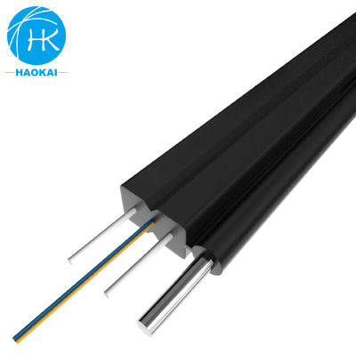 FTTH 항공 광섬유 케이블 2코어 외관 드롭 광섬유 케이블 LSZH 검은 색