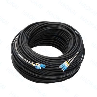 야외 FTTH 패치 코드 2코어 강철 와이어 드롭 광섬유 케이블 2SC-2SC 연결